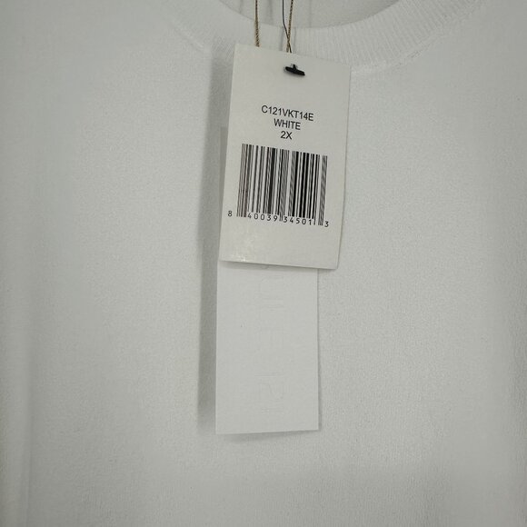 Capsule 121 White Modesty Stretch Sleeveless Minimalist Tank Top Blouse Plus 2X - Picture 6 of 8